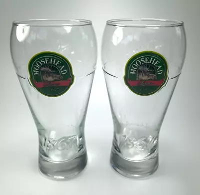 Moosehead Lager Beer Glasses Canadian 20oz Est1867 Proudly Independent 2 Cup B32 • $24.99