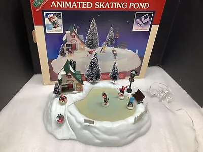 Lemax Animated Skating Pond 1995 Christmas Village Accessory See Video 54106 S51 • $39.99