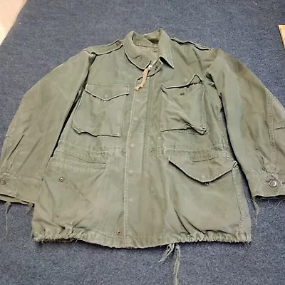 Vintage US Army M1951 Field Jacket Coat Green Small Short Military Distressed • $39.99