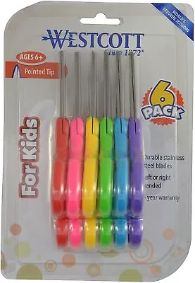 £5.39 • Buy Westcott Right & Left Handed Scissors For Kids 6 Pack Pointed Tip 5  Childrens