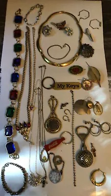 Misc Lot Of Jewelry Vintage Brooches  Bottle Openers Earrings  Coca Cola Etc. • $19.95