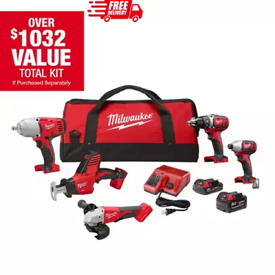 M18 18-Volt Lithium-Ion (5-Tool) Cordless Combo Kit With Accessories (2695-25) • $399