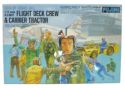 FUJIMI 1:72 US NAVY FLIGHT DECK CREW & CARRIER TRACTOR BACK-UP SERIES No1 350010 • £19.99