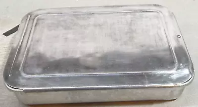 Vintage Aluminum Cake Pan With Slide On Lid Cover 9x13 Dented BBB • $12.50