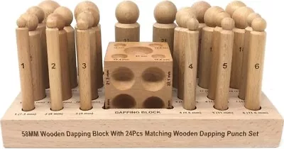 Wooden Dapping Punch Set Doming Cube Block Jeweller's Metal Forming Tool Kit • £19.75