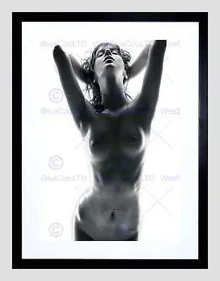 Photo Composition Woman Undressed Posing Breast Framed Art Print Mount B12x13100 • £26.99