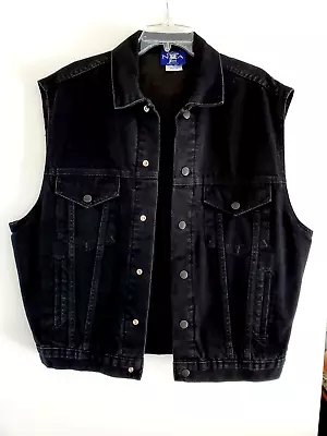 Authentic NRA Gear Mens Concealed Carry Vest Black Denim  Sz Med **FREE SHIPPING • $45