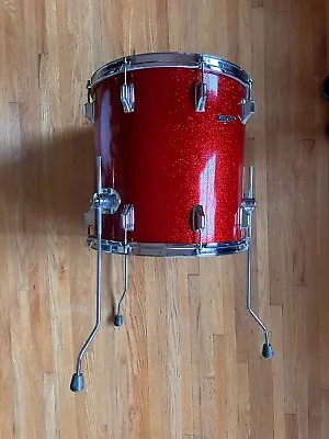 Rogers  16x16 Red Sparkle Floor Tom   Excellent Vintage Quality • $385