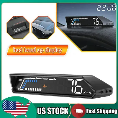 HUD Gauge Car Digital Head-Up Display Dual Screen Speedometer MPH Speed Alarm US • $38.99