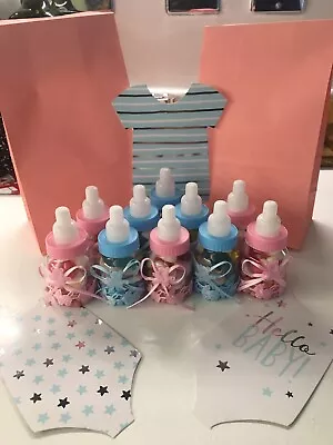 10 Filled Baby Bottles  Baby Shower Party • £9.90