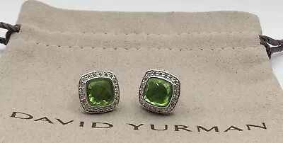 David Yurman Albion 7mm Peridot And Diamonds Stud Earrings • $185