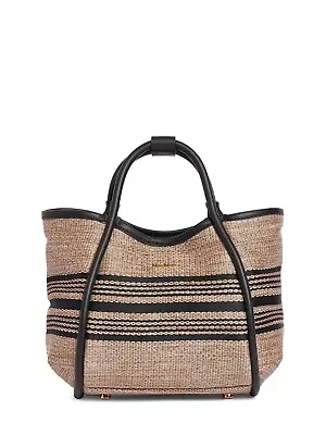 Max Mara Marine XS Argilla Black Raffia Effect Tote Bag New SS24 • $719