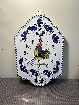 Vintage Williams Sonoma Fratelli Mari Ceramic Rooster Wall Clock Made In Italy • $99.99