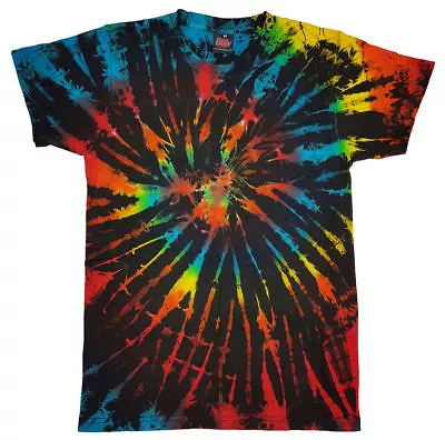 Tie Dye T Shirt Tye Die Festival Hipster Rasta Spiral Unisex Top Galaxy Dark 12 • £14.99