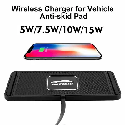 2 In 1 Car Wireless Charger Pad Fast Charging Non-slip Mat Dashboard Holder • £9.59