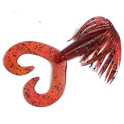 10ct 4” Hula Grub Red Bug For Fishing/ Bass Fishing Lure • $9.99