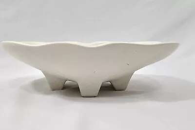 Vintage McCoy Planter Jardiniere White Pottery Footed Mid-Century Modern • $22