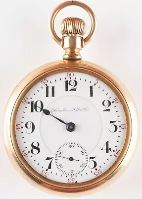 Antique Hamilton 18s 21j 940 RR Pocket Watch J Boss 25 Yr Case Runs Needs Hand! • $11.50