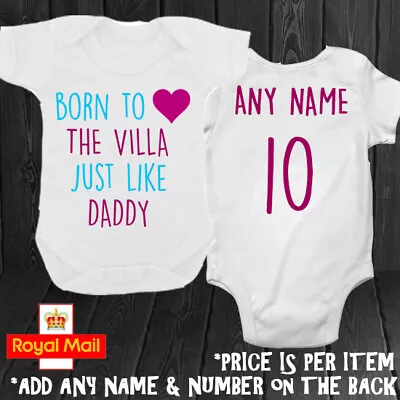 £9.99 • Buy Born To Love Just Like Daddy Mummy Grandad Personalised Bodysuit Babygrow