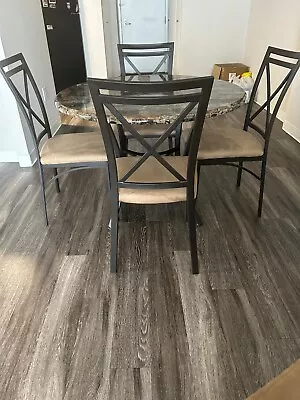 Elegant Contemporary Dining Set With Marble And Metal Top • $160