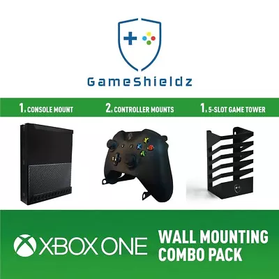 GameShieldz Xbox One Wall Mounting Combo Deal Gaming Microsoft Console Stand • £47.95