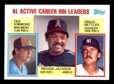 1984 Topps Baseball #713 A.L. Active Career R.B.I. Leaders Jackson NM *d2 • $3