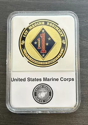 US MARINE CORPS - 1st MARINE REGIMENT Challenge Coin With Case • $14.99