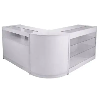 £549.99 • Buy Shop Counter Brilliant White Retail Display Storage Cabinets Glass Shelves