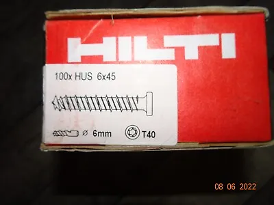 £18 • Buy 100 X Hilti HUS 6×45 Masonry Fixings  Part Number 383048 