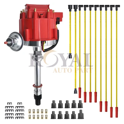 $90.39 • Buy HEI Distributor For Chevy SBC 350 BBC 454 & Spark Plug Wires Combo Kit GM08