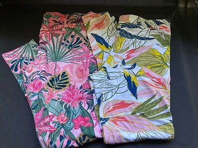 Vera Bradley Lounge Pants Pajamas PJ Size Large Pink Flowers Two Pairs • $6.48