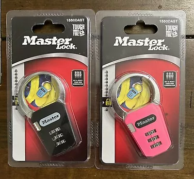 2- Master Lock Black + Pink For Luggage Backpack Sports Gear  1550DAST • $14.99