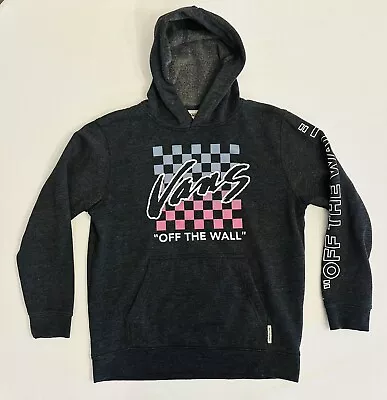 VANS Off The Wall Hoodie Sweatshirt Mens Size Large Drk Grey W/ Vans Check Logo • $22.45