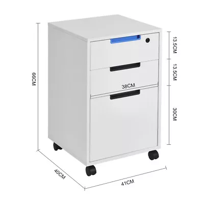 Under Desk Mobile Cabinet 2/3 Drawer Storage Unit Filing Cabinet Printer Stand • £55.95