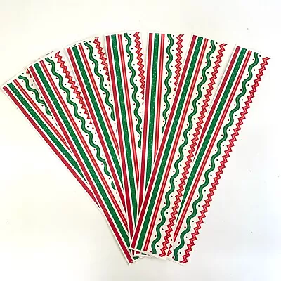 Lot Of 7 Mrs Grossman's Design Line Stickers CHRISTMAS ZIG ZAGS Red Green Gold • $9.99