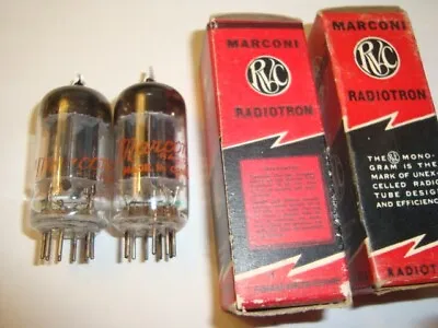 One Vintage Pair Of 12AX7 Tubes Black Plate By Marconi-Radiotron • $95