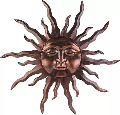 Metal Art Sculpture Garden Yard Home Large Sun Wall Decor 30 Inches Hanging • $81.47