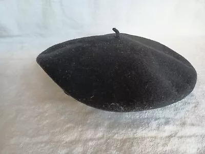 Betmar New York Wool Blend Beret Hat Black Vintage 7 1/4   • $11