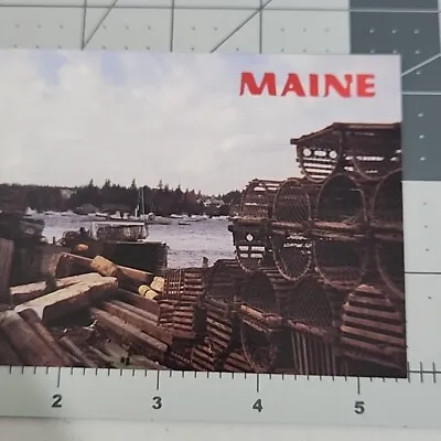 Vintage Postcard - Bass Harbor Mount Desert Island MAINE Lobster Traps Down East • $7.99