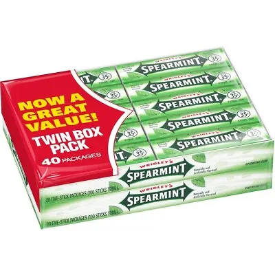 Wrigley's Gum Spearmint 5 Count (Pack Of 40) • $19.95