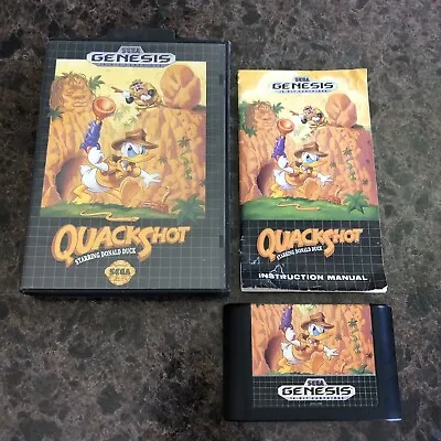 QuackShot Starring Donald Duck (Sega Genesis 1991) Complete CIB Authentic • $75