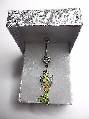 New Double Sided Disney World Tinkerbell Key Charm Dangling On Belly Navel Bar • £18.95