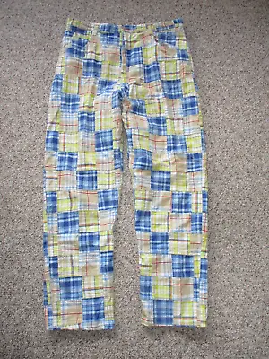 MAKAVELI Branded Tupac Shakur Patchwork India Madras Pants Cotton 38x33 HipHop • $88.88