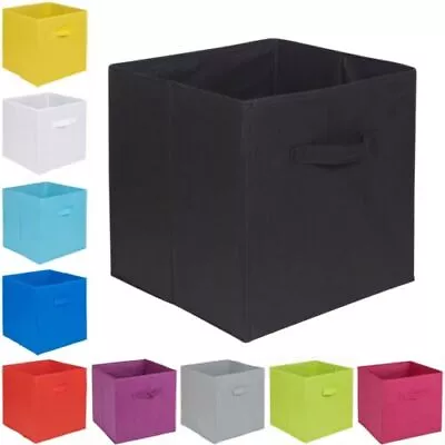 1 Pcs Coloured Foldable Collapsible Fabric Storage Box Cubes Organiser Set • £2.99