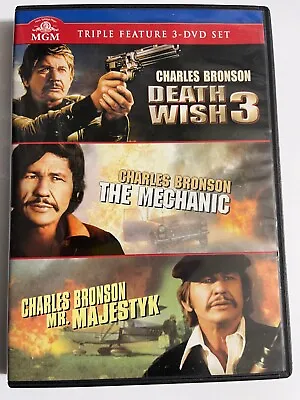 Death Wish 3/The Mechanic/Mr. Majestyk (DVD 2012 3-Disc Set) Charles Bronson • $19.99