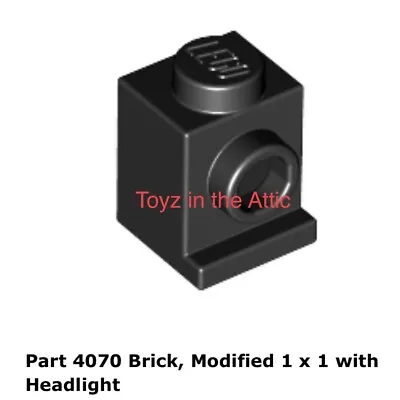 Lego 1x 4070 Black Brick Modified 1 X 1 With Headlight 6932 Futuron • $5.62