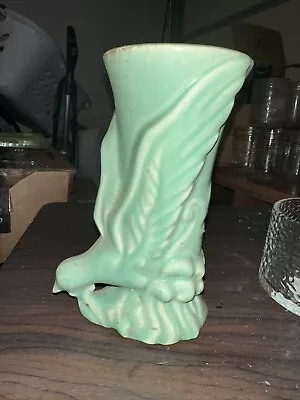 Mid Century Modern Morton Pottery Bird Of Paradise Vase Green • $35