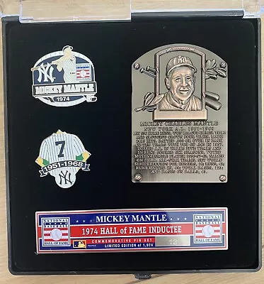 Mickey Mantle New York Yankees Hall Of Fame 3 Pin Set In Case Collectible • $40