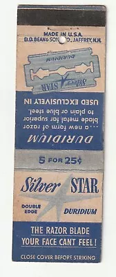 Matchbook Cover - Silver Star Razor Blade - Duridium - Ever Ready Shaving Brush • $2.45
