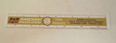 1960 Marchant Calculators 6  Ruler Golden Anniversary SCM W/Calendar Oakland CA • $14.86